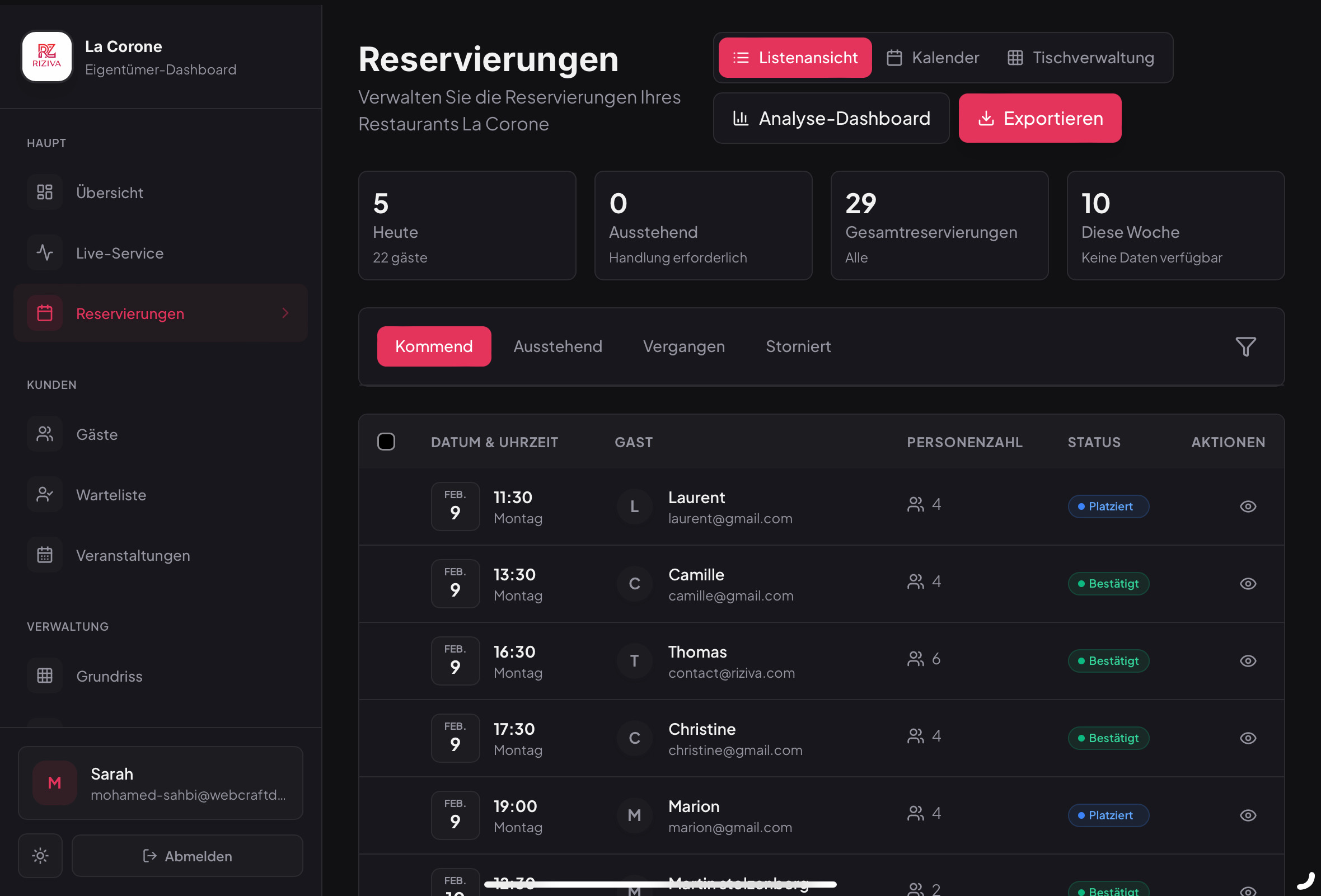 Gäste-CRM